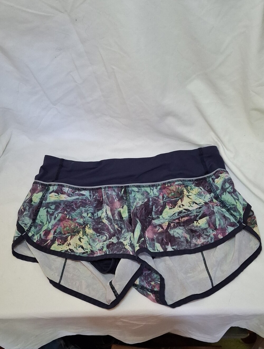 🔥 RARE Vintage Lululemon Run Speed Short 2.5" Iridescent Multi Camo Navy Size 4
